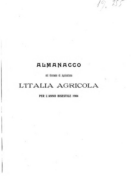 Almanacco del giornale di agricoltura L'Italia agricola