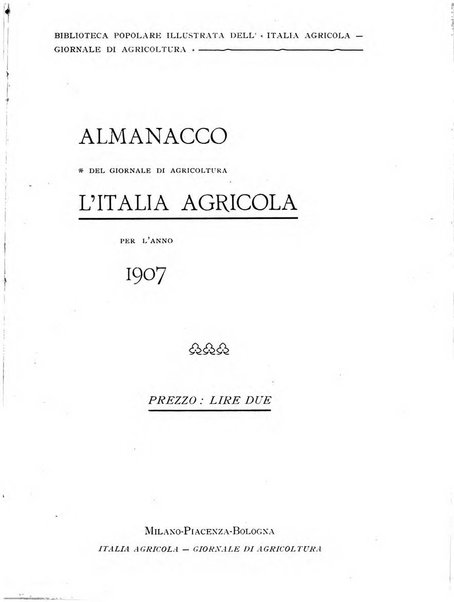 Almanacco del giornale di agricoltura L'Italia agricola