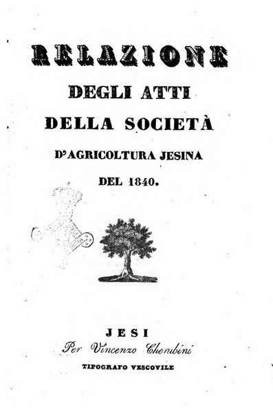 Società di Agricoltura Jesina. Annali ed Atti