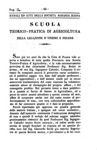 Società di Agricoltura Jesina. Annali ed Atti