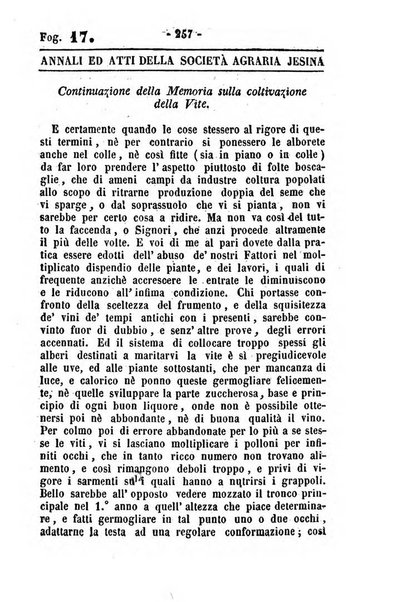 Società di Agricoltura Jesina. Annali ed Atti