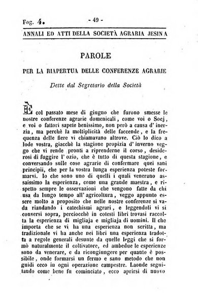 Società di Agricoltura Jesina. Annali ed Atti