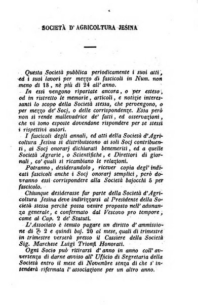 Società di Agricoltura Jesina. Annali ed Atti