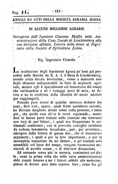 Società di Agricoltura Jesina. Annali ed Atti