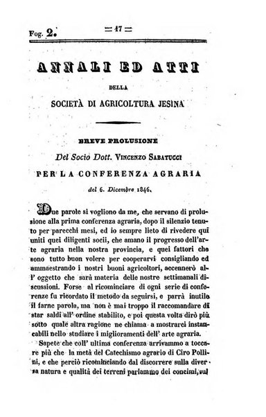 Società di Agricoltura Jesina. Annali ed Atti