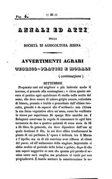 Società di Agricoltura Jesina. Annali ed Atti