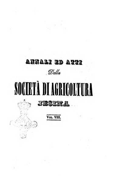 Società di Agricoltura Jesina. Annali ed Atti