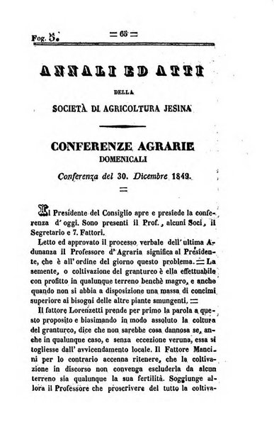 Società di Agricoltura Jesina. Annali ed Atti