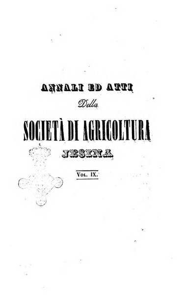 Società di Agricoltura Jesina. Annali ed Atti