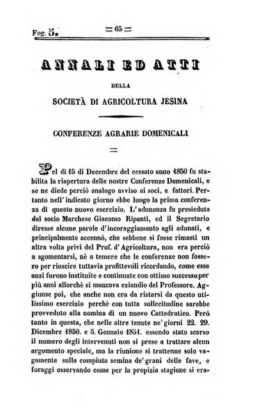 Società di Agricoltura Jesina. Annali ed Atti