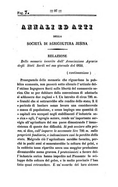 Società di Agricoltura Jesina. Annali ed Atti