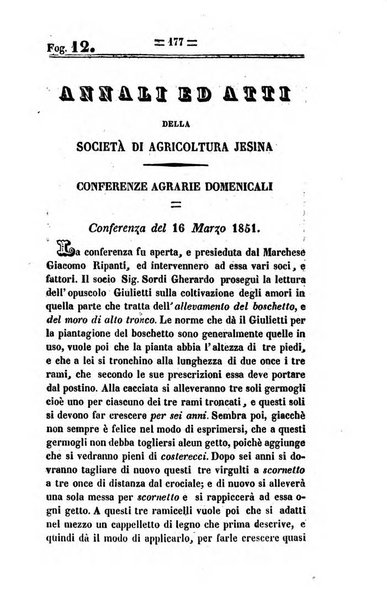 Società di Agricoltura Jesina. Annali ed Atti