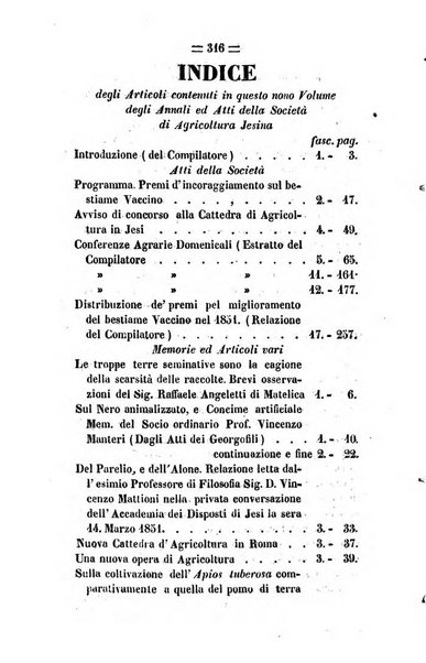 Società di Agricoltura Jesina. Annali ed Atti