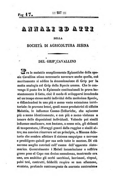 Società di Agricoltura Jesina. Annali ed Atti