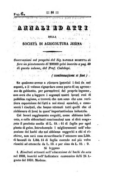 Società di Agricoltura Jesina. Annali ed Atti