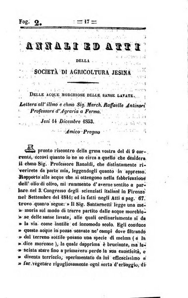 Società di Agricoltura Jesina. Annali ed Atti