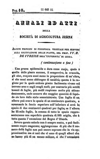 Società di Agricoltura Jesina. Annali ed Atti