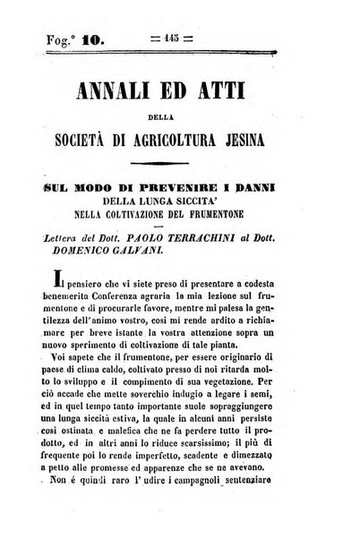 Società di Agricoltura Jesina. Annali ed Atti