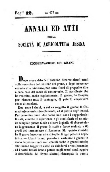 Società di Agricoltura Jesina. Annali ed Atti