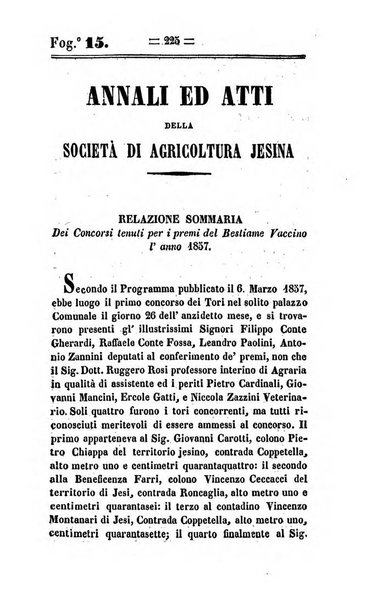 Società di Agricoltura Jesina. Annali ed Atti