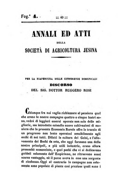 Società di Agricoltura Jesina. Annali ed Atti