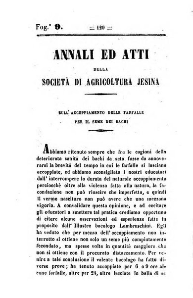 Società di Agricoltura Jesina. Annali ed Atti