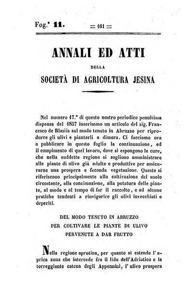 Società di Agricoltura Jesina. Annali ed Atti