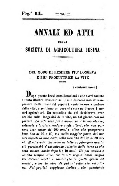 Società di Agricoltura Jesina. Annali ed Atti