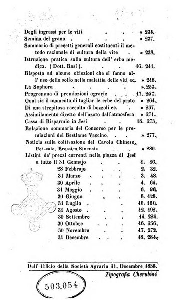 Società di Agricoltura Jesina. Annali ed Atti