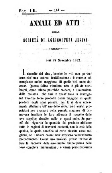 Società di Agricoltura Jesina. Annali ed Atti