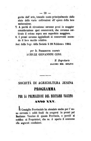 Società di Agricoltura Jesina. Annali ed Atti