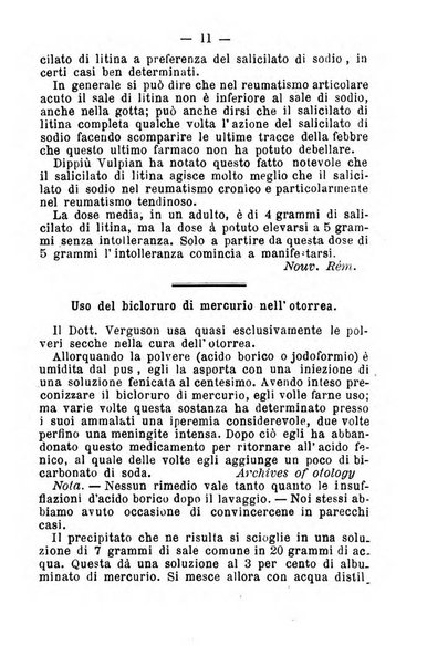 Il Monitore terapeutico raccolta mensile di rimedi nuovi e ricette