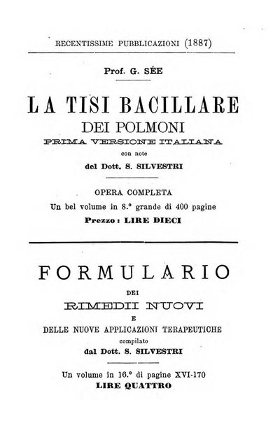 Il Monitore terapeutico raccolta mensile di rimedi nuovi e ricette