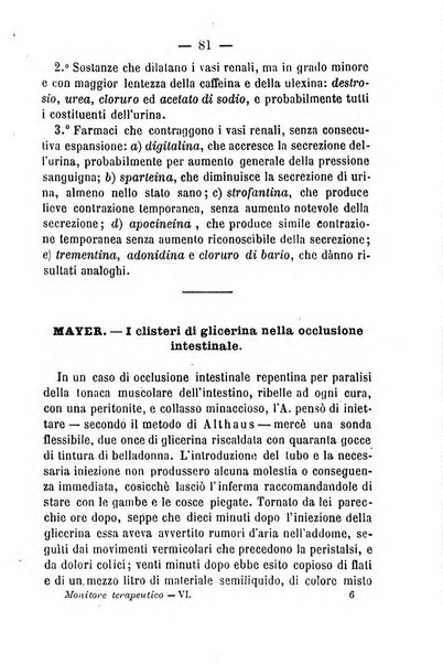 Il Monitore terapeutico raccolta mensile di rimedi nuovi e ricette