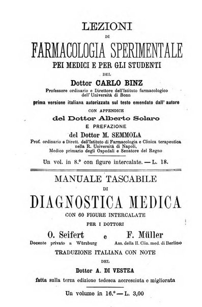 Il Monitore terapeutico raccolta mensile di rimedi nuovi e ricette