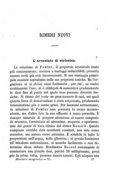 Il Monitore terapeutico raccolta mensile di rimedi nuovi e ricette