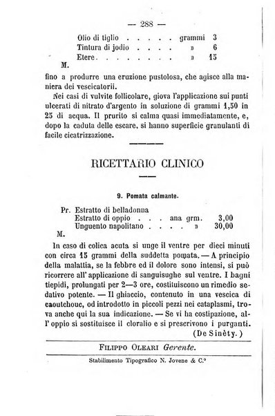 Il Monitore terapeutico raccolta mensile di rimedi nuovi e ricette