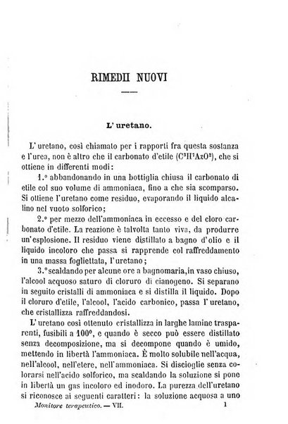 Il Monitore terapeutico raccolta mensile di rimedi nuovi e ricette