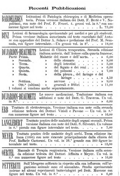 Il Monitore terapeutico raccolta mensile di rimedi nuovi e ricette