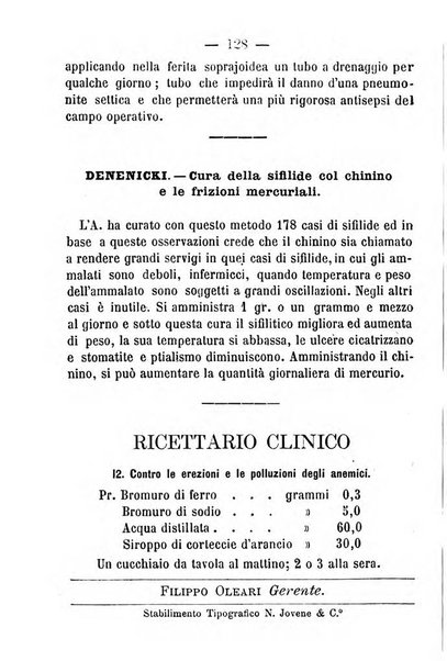 Il Monitore terapeutico raccolta mensile di rimedi nuovi e ricette