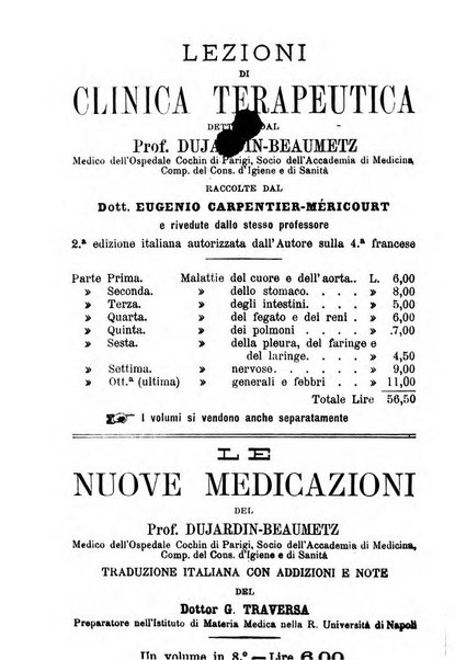 Il Monitore terapeutico raccolta mensile di rimedi nuovi e ricette