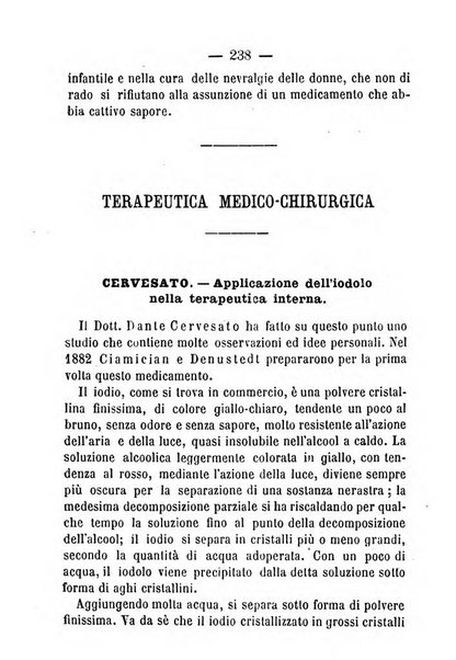 Il Monitore terapeutico raccolta mensile di rimedi nuovi e ricette