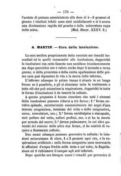 Il Monitore terapeutico raccolta mensile di rimedi nuovi e ricette