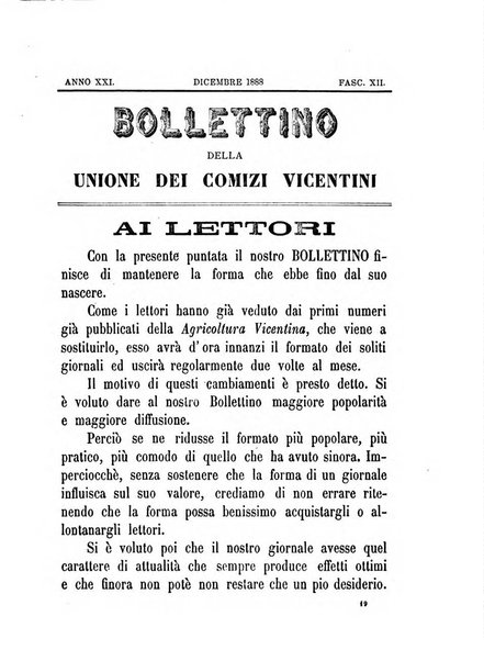 Bollettino dell'Unione dei comizi vicentini