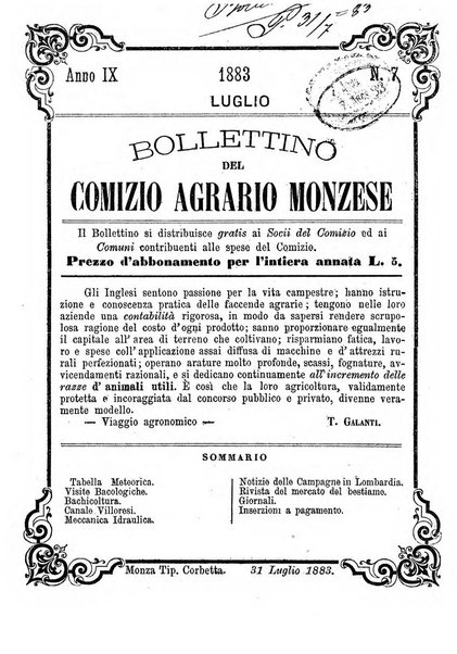 Bollettino del Comizio agrario monzese