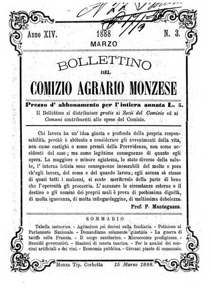 Bollettino del Comizio agrario monzese