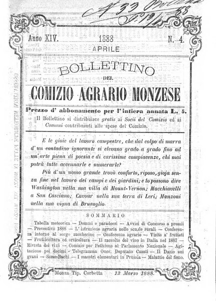 Bollettino del Comizio agrario monzese