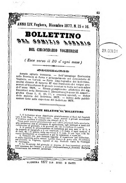 Bollettino del Comizio agrario vogherese