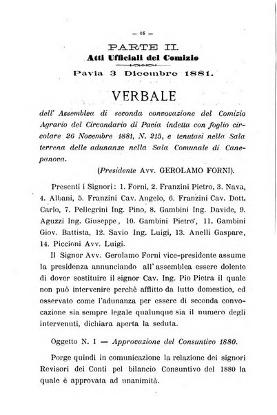 Bollettino del comizio agrario del circondario di Pavia