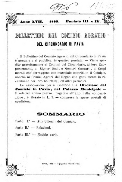 Bollettino del comizio agrario del circondario di Pavia